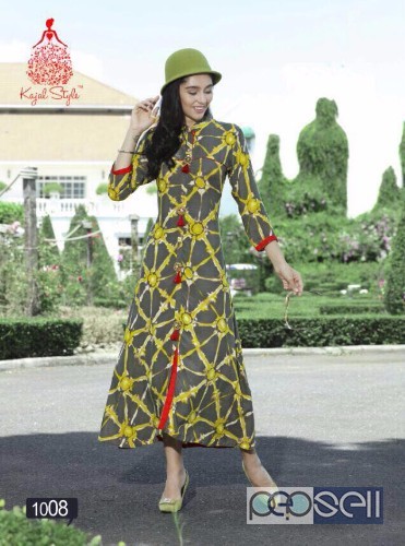 rayon printed long kurtis from galleria by kajal style at wholesale moq- 8pcs size- m to 3xl no singles 1 