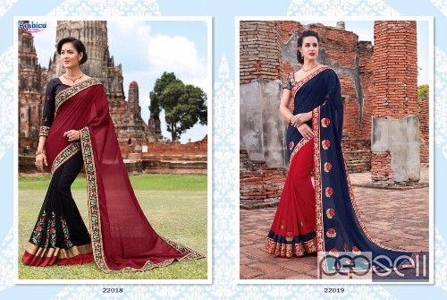 ​designer georgette heavy work sarees from ambica 22000 series​ available in singles and wholesale 0 