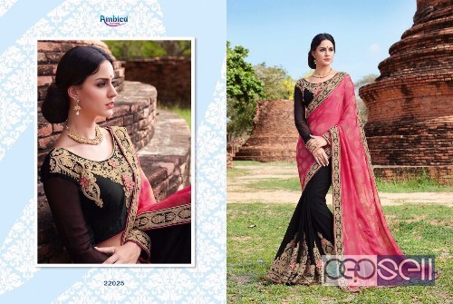 ​designer georgette heavy work sarees from ambica 22000 series​ available in singles and wholesale 2 