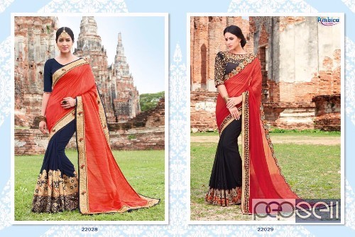 ​designer georgette heavy work sarees from ambica 22000 series​ available in singles and wholesale 5 