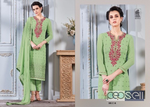 georgette semistitched embroidered suits from sahiba nour vol9 at wholesale 5 