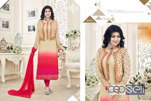 georgette jacket style suits from lavina vol8 ruby at wholesale moq- 7pcs no singles 0 