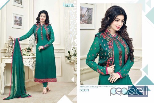 georgette jacket style suits from lavina vol8 ruby at wholesale moq- 7pcs no singles 5 