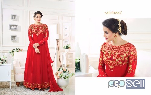 georgette semistitched anarkali suit from aashirwad nazia at wholesale. moq- 4pcs. no singles 1 