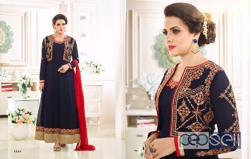 georgette semistitched anarkali suit from aashirwad nazia at wholesale. moq- 4pcs. no singles 4 
