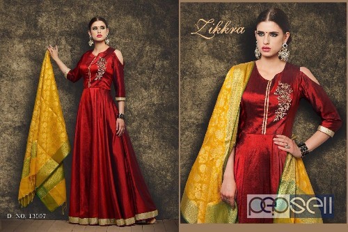 designer silk party wear anarkali readymade from zikkra vol8 at wholesale and singles. 2 