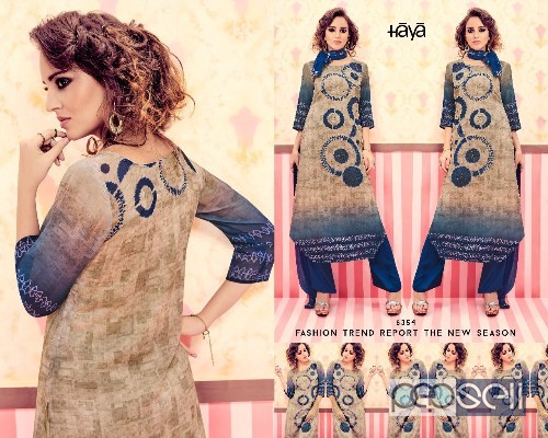 georgette printed plazo suits from haya mirror maze at wholesale. moq- 11pcs. no singles 0 