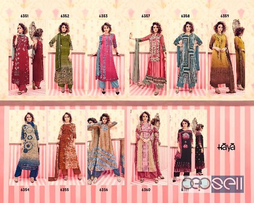 georgette printed plazo suits from haya mirror maze at wholesale. moq- 11pcs. no singles 3 