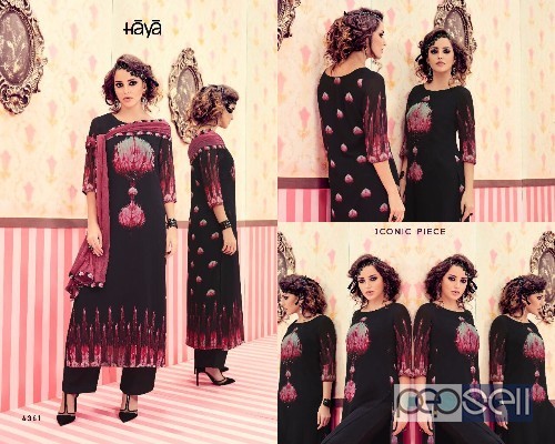 georgette printed plazo suits from haya mirror maze at wholesale. moq- 11pcs. no singles 5 
