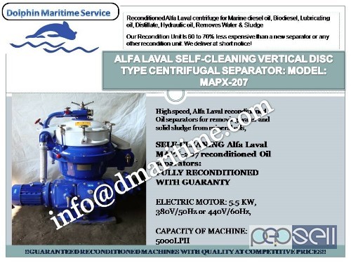Alfa laval centrifuge, oil purifier, oil separator, MAPX-207, MOPX-207, MAPX-309, MOPX-309, MAPX-205 2 