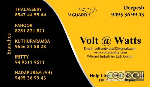 Volt @ Watts-Leading V Guard Inverter Distributors/DMA in Kannur Calicut Thalassery Nadapuram Payyanur 1 