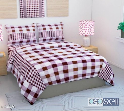 Beautiful Poly Cotton Double Bedsheet With 2 Pillow Cover  0 