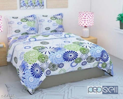 Beautiful Poly Cotton Double Bedsheet With 2 Pillow Cover  1 