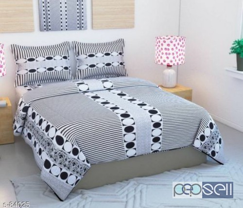 Beautiful Poly Cotton Double Bedsheet With 2 Pillow Cover  3 