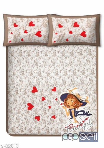 Comfortable Glace Cotton Double Bedsheet  2 
