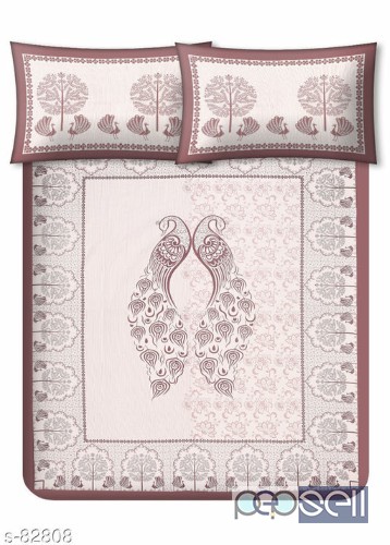 Comfortable Glace Cotton Double Bedsheet  4 