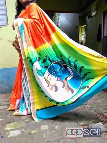  Hand painted on Kerala Cotton saree with BP .Nadia, West Bengal 2 