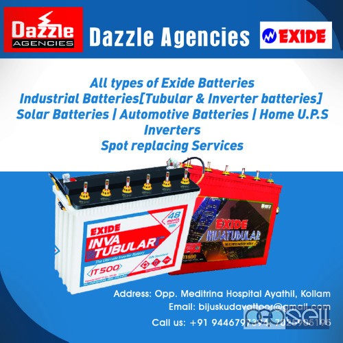 Dazzle Agencies-Leading Exide Battery Dealers in Kollam Anchal Karunagappalli Kottarakkara 0 