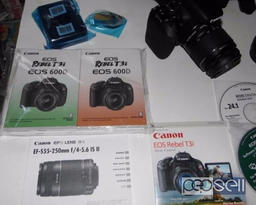  CANON REBEL T3i EOS 600D DIGITAL SLR CAMERA Bundle - Bag, 3 Lens, Manuals EUC Ahmedabad, Gujarat. 1 