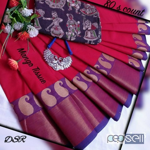DSR 1019 mango tissue non catalog chettinad cotton sarees moq- 10pcs price- rs750 each no singles 1 