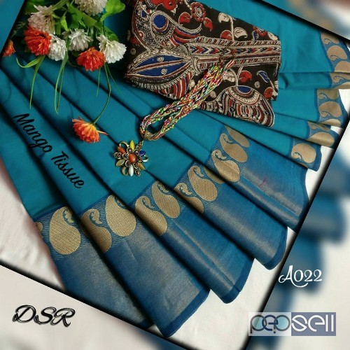DSR 1019 mango tissue non catalog chettinad cotton sarees moq- 10pcs price- rs750 each no singles 5 