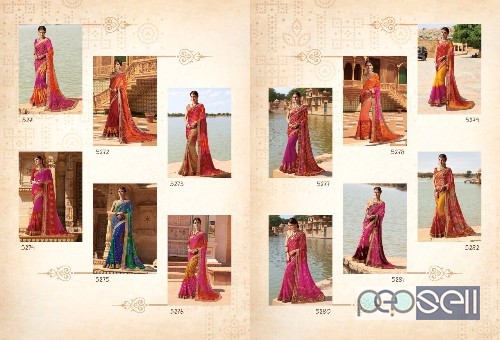 georgette designer sarees from shangrila royal bandhej at wholesale available no singles moq- 12pcs 5 