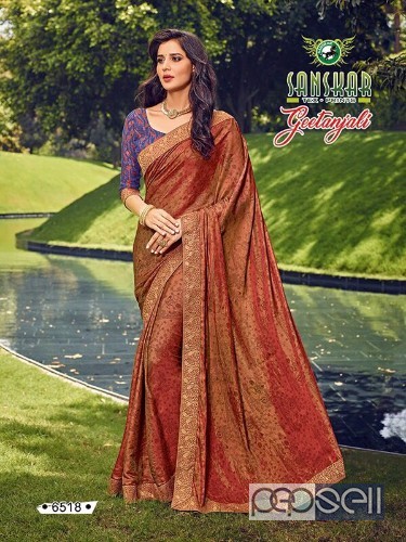 silk designer sarees from geetanjali by sanskar sarees at wholesale moq- 12pcs no singles 3 