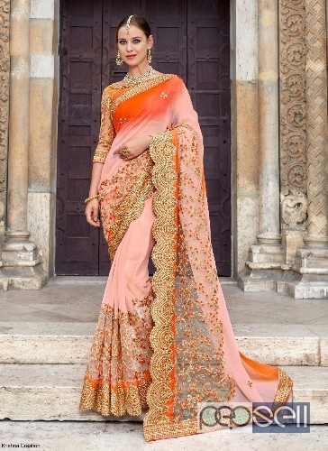 designer georgette heavy work sarees from triveni kumud available in singles and wholesale singles at rs2700 each 4 