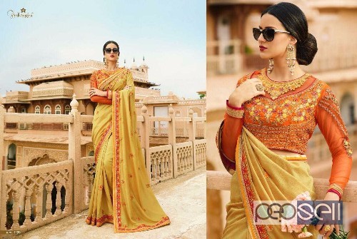 designer fancy georgette sarees from ardhangini sakshi at wholesale and singles  singles at rs1600 each 4 
