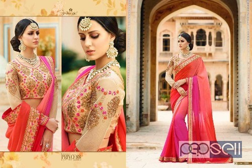 designer fancy georgette sarees from ardhangini sakshi at wholesale and singles  singles at rs1600 each 5 
