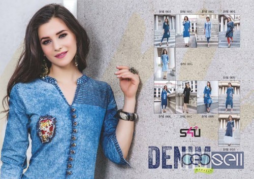 denim kurtis by s4u fashions at wholesale available moq- 10pcs no singles size- m to 3xl 2 