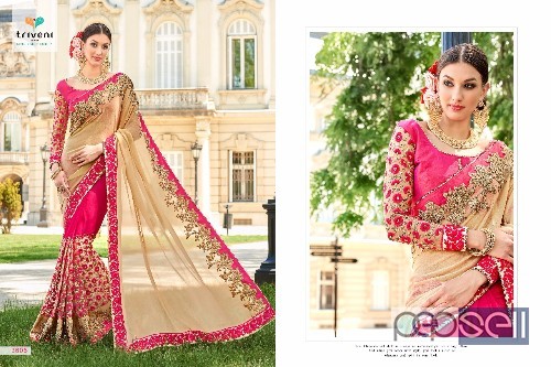 designer georgette sarees from triveni harshita available at wholesale and singles singles at rs3200 each 2 
