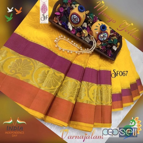 SF067 brand dupion embossed silk sarees  non catalog at wholesale moq- 6pcs no singles price- rs750 each 0 