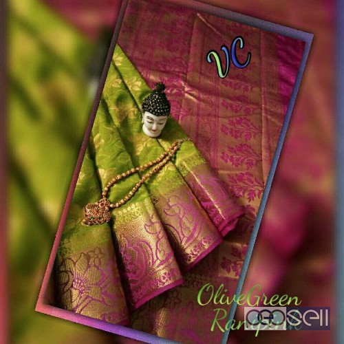 VC brand kanhcipuram semi silk sarees non catalog at wholesale moq- 7pcs no singles price- rs800 each 0 