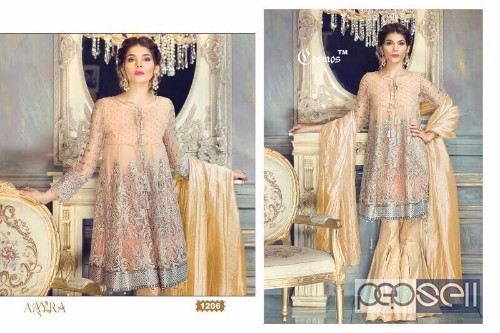 georgette semistitched plazo suits from cosmos aayra at wholesale moq- 6pcs no singles 0 