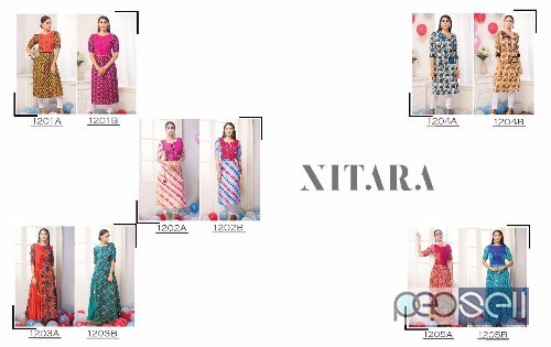  printed silk long kurtis from nitara utsavi at wholesale moq- 10pcs no singles size- m to 3xl 3 