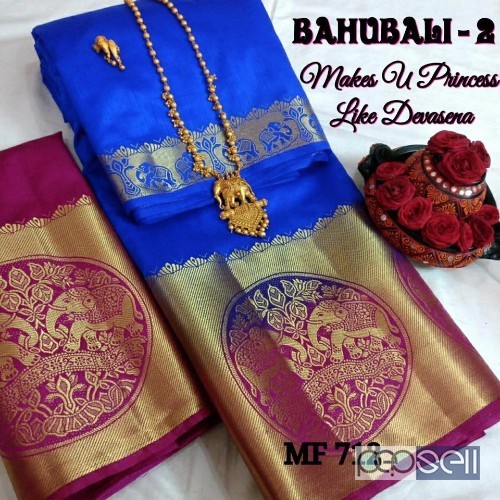 MF712 brand tussar silk sarees bahubali vol2 at wholesale moq-10pcs price- rs750 each 0 