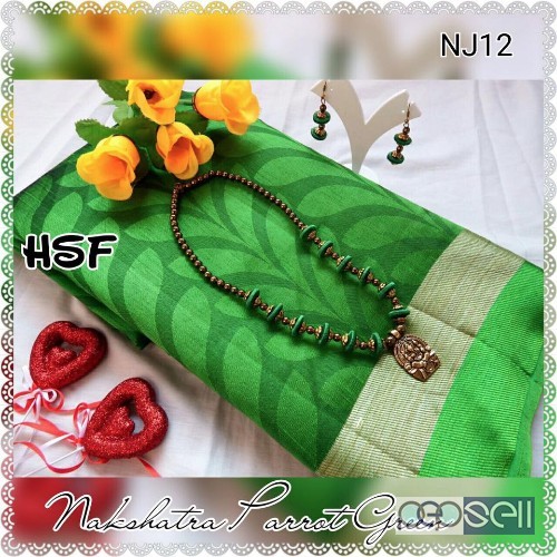 HSF NJ100 brand tussar jute mix sarees combo at wholesale moq- 10pcs no singles price- rs750 each 3 