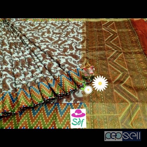 SDF brand ikkat print kanjeevaram tussar silk sarees price- rs800 each moq-9pcs no singles 0 