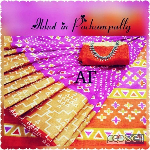AF brand ikkat in pochampally sarees price- rs800 each moq- 10pcs 1 