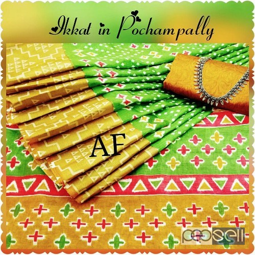 AF brand ikkat in pochampally sarees price- rs800 each moq- 10pcs 3 