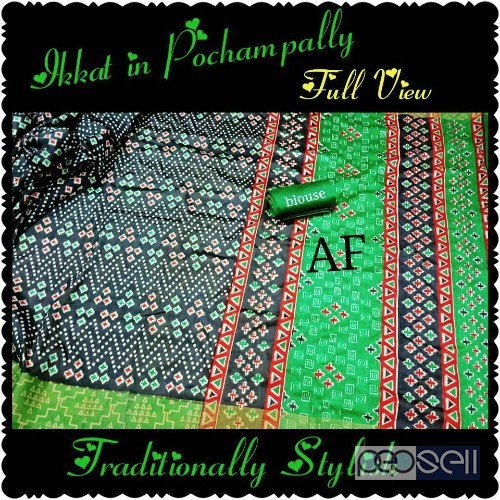 AF brand ikkat in pochampally sarees price- rs800 each moq- 10pcs 5 