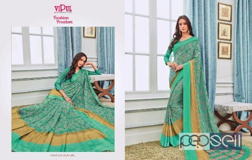 georgette printed sarees from vishal fashion freedom 34200 series sarees at wholesale 1 