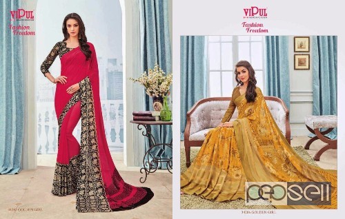 georgette printed sarees from vishal fashion freedom 34200 series sarees at wholesale 4 