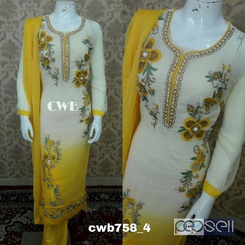 cwb-758 brand georgette suits non catalog at wholesale available 1 