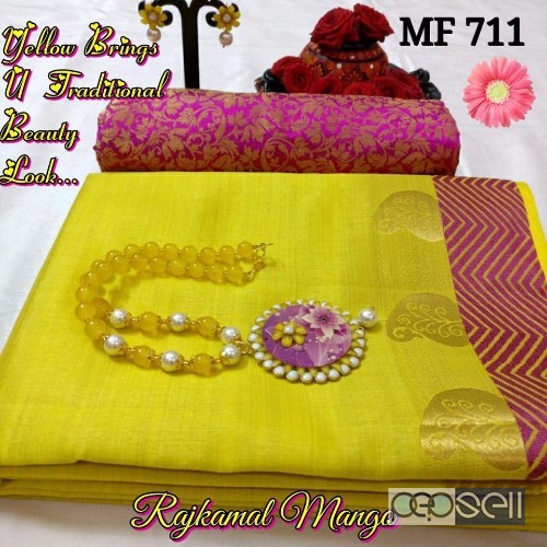 MF711 rajkamal mango tussar silk sarees combo at wholesale moq- 12pcs no singles or retail price- rs750 each 1 