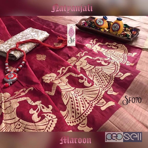 sf070 natyanjali tussar silk sarees price- rs750 each moq- 10pcs no singles no retail 0 