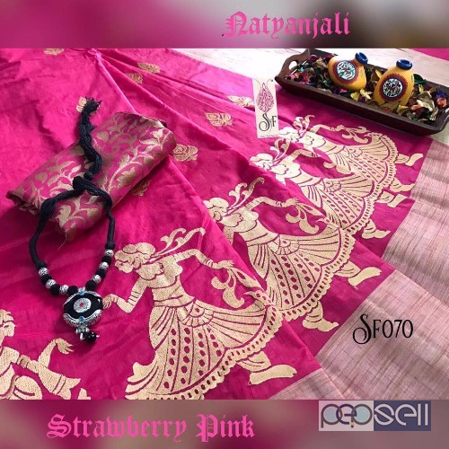 sf070 natyanjali tussar silk sarees price- rs750 each moq- 10pcs no singles no retail 2 
