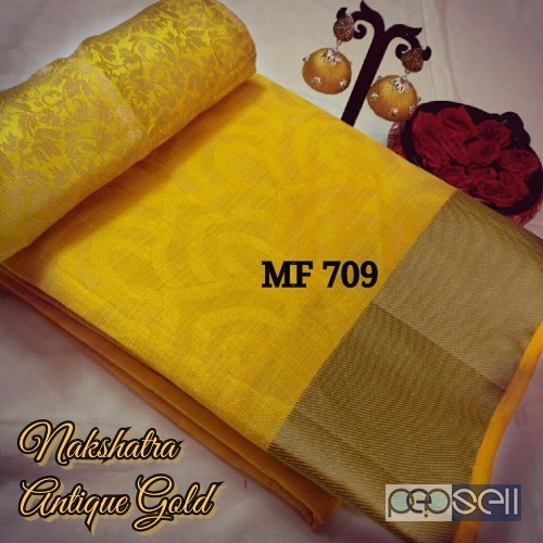 MF709 brand tussar jute silk mix sarees combo at wholesale price- rs750 each moq- 10pcs no singles 3 