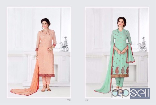 georgette embroidery suits from bela classy at wholesale moq- 9pcs singles at rs1450 each 1 